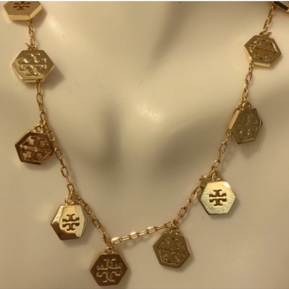 Tory Bruch hexagon charm necklace - Picture 8 of 11